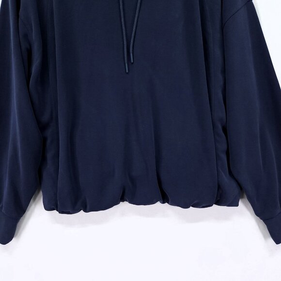 Athleta Hoodie Womens XL Blue Seasoft Bubble Hem Drawstring Pullover Lounge - Picture 12 of 15